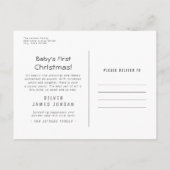 クリスマス生まれたばかりのベビー誕生発表 ポストカード (裏面)