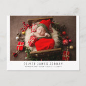 クリスマス生まれたばかりのベビー誕生発表 ポストカード (正面)