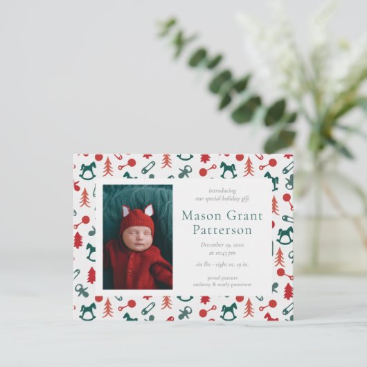 クリスマス生まれたばかりの発表葉書 ポストカード (スタンド正面)