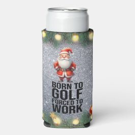 クリスマス生まれに働くためにゴルフの力にゴルファーのサンタ スリム缶クーラー