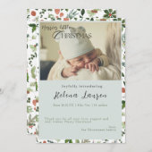 クリスマス生まれの赤ちゃんにお知らせ カード (正面/裏面)