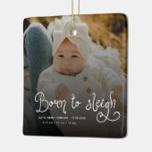 クリスマス生まれの赤ちゃんの写真と出生統計 クリスマス セラミックオーナメント (左)