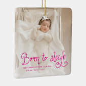 クリスマス生まれの赤ちゃんの写真と出生統計 クリスマス セラミックオーナメント (右)