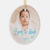 クリスマス生まれの赤ちゃんの写真と出生統計 クリスマス セラミックオーナメント (右)