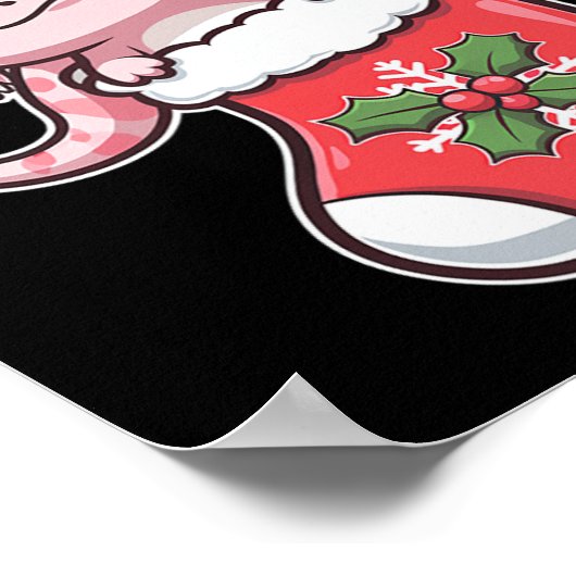 クリスマス用かわいいアキソロトル ポスター (角)