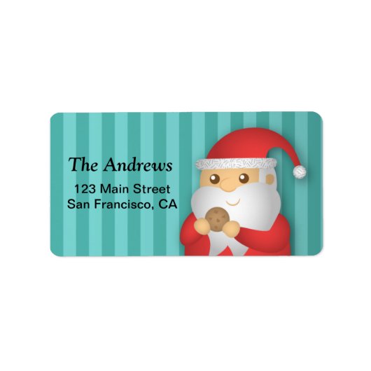 クリスマス用かわいいサンタとクリスマスクッキー ラベル (正面)