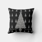 クリスマス用に赤い弓の金ゴールドの鐘を持つ木 クッション (裏面)