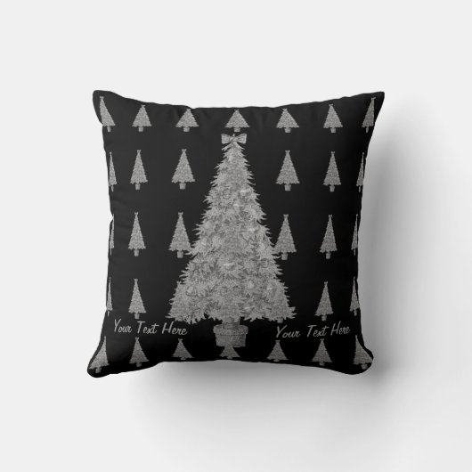 クリスマス用に赤い弓の金ゴールドの鐘を持つ木 クッション (裏面)