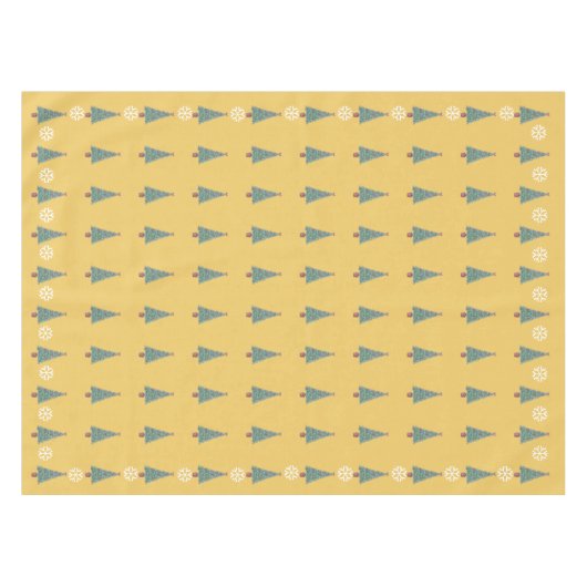 クリスマス用に赤い弓の金ゴールドの鐘を持つ木 テーブルクロス (正面(横))