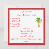 クリスマス用に飾られたパームツリー 招待状 (裏面)