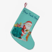 クリスマス用のサックにおもちゃつき可愛いサンタ スモールクリスマスストッキング (正面 (吊り時))