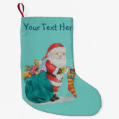 クリスマス用のサックにおもちゃつき可愛いサンタ スモールクリスマスストッキング (正面)