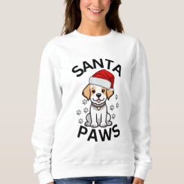 クリスマス用のスウェットシャツレディース – Santa Paws Dog スウェットシャツ