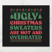 クリスマス用のダサいニットセーターは人気だが過大評価されている スパークリングワインラベル (シングルラベル)