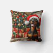 クリスマス用のダックスシャント枕 クッション (裏面)