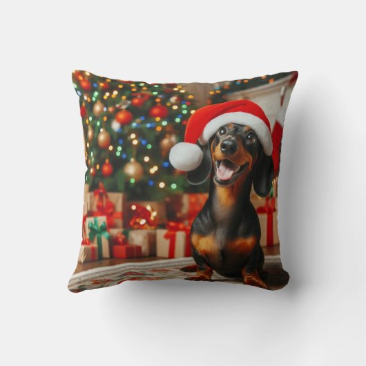 クリスマス用のダックスシャント枕 クッション (裏面)