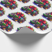 クリスマス用のフ飾ァームトラクター ラッピングペーパー (角)