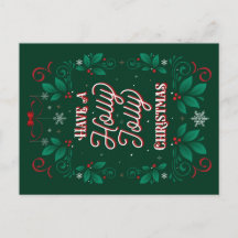 クリスマス用のホリーすてきスポストカードがある