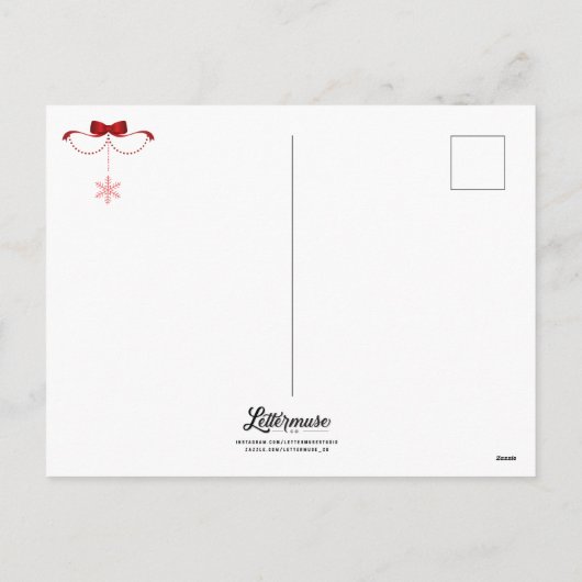 クリスマス用のホリーすてきスポストカードがある シーズンポストカード (裏面)