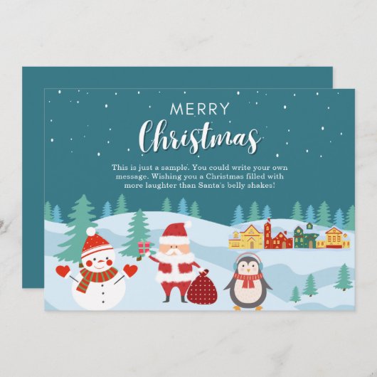 クリスマス用のメリークリスマスカード シーズンカード (正面/裏面)