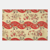 クリスマス用の中華料理 ラッピングペーパーシート (正面)