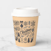 クリスマス用の使い捨てカップまたは紙カップ 紙コップ (裏面)