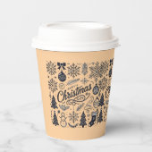 クリスマス用の使い捨てカップまたは紙カップ 紙コップ (正面)