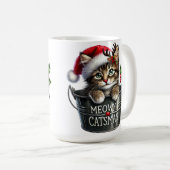 クリスマス用の可愛い子ネコ コーヒーマグカップ (正面右)
