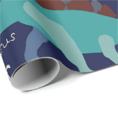 クリスマス用の服装をした恐竜 ラッピングペーパー (ロールコーナー)