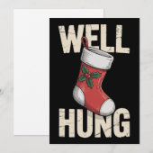 クリスマス用の汚れた靴下をしっかり吊るしたホリデーシーズン シーズンカード (正面/裏面)