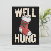 クリスマス用の汚れた靴下をしっかり吊るしたホリデーシーズン シーズンカード (スタンド正面)