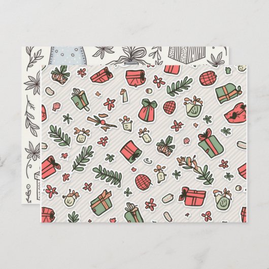 クリスマス用の特別はがき ポストカード (正面/裏面)