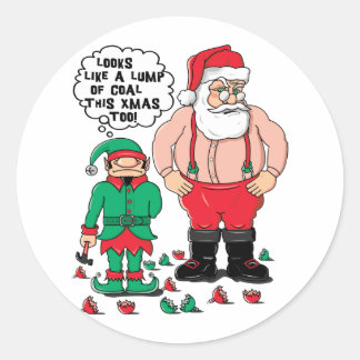 クリスマス用の石炭 ラウンドシール