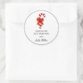 クリスマス用の自家製キャンディの杖ラベル ラウンドシール (バッグ)