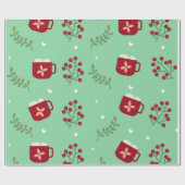 クリスマス用カップパターン ラッピングペーパー (フラット)