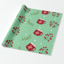 クリスマス用カップパターン ラッピングペーパー