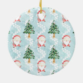 クリスマス用ゴルフカート付きゴルファーのサンタクロース セラミックオーナメント (裏面)