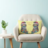 クリスマス用ストッキング付き可愛い子犬の写真 ランバークッション (椅子)