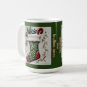 クリスマス用ストックキングのカスタマイズ コーヒーマグカップ (正面左)