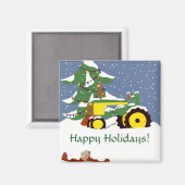 クリスマス用トラクター マグネット (正面/裏面)