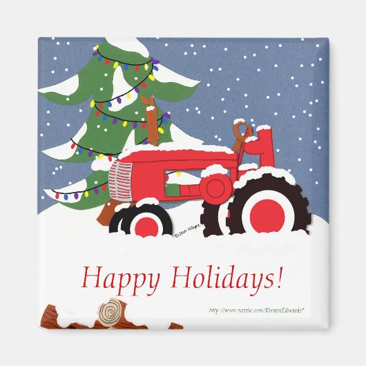 クリスマス用トラクター マグネット (正面)