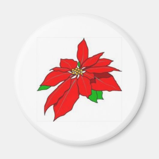 クリスマス用ポインセチア磁石 マグネット (正面)