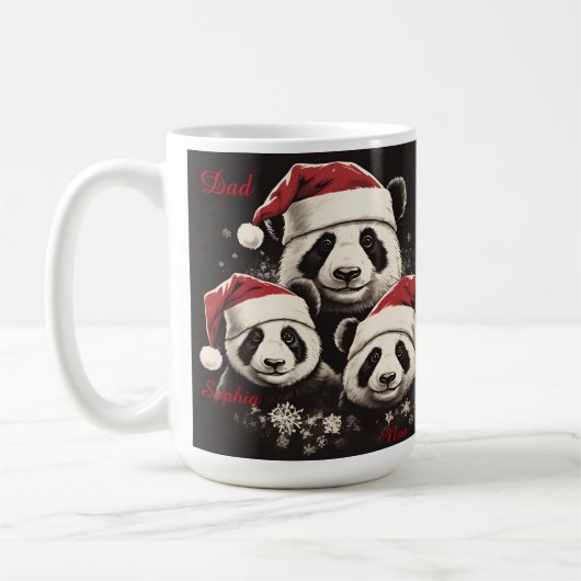 クリスマス用マグカップパパと2人の子供 コーヒーマグカップ (左)
