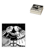 クリスマス用ミスタントバニーキスゴム印 ラバースタンプ (押印)