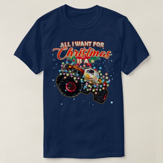 クリスマス用モンスタートラック Tシャツ (デザイン正面)