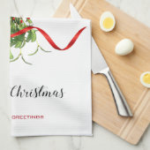 クリスマス用ヤドリギ キッチンタオル (四つ折り)