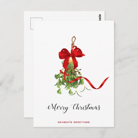 クリスマス用ヤドリギ ポストカード (正面/裏面)