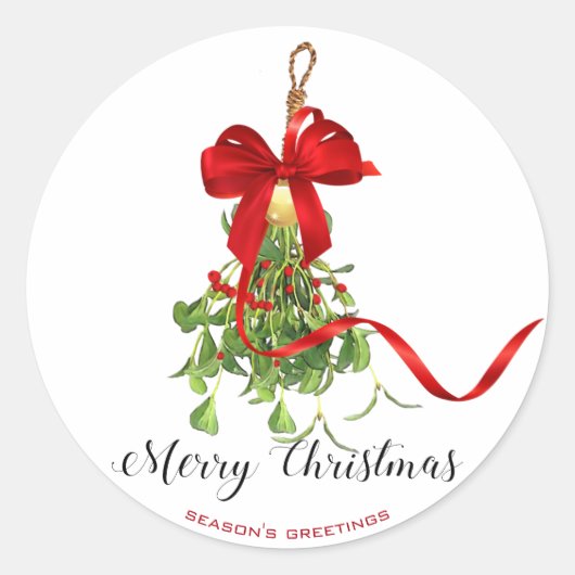 クリスマス用ヤドリギ ラウンドシール (正面)