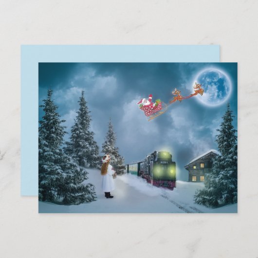 クリスマス用列車はがき ポストカード (正面/裏面)