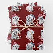 クリスマス用包装紙動物愛好家 ラッピングペーパーシート (インサイチュ)